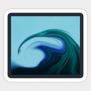 Blue Abstract Marble Paint Art Sticker